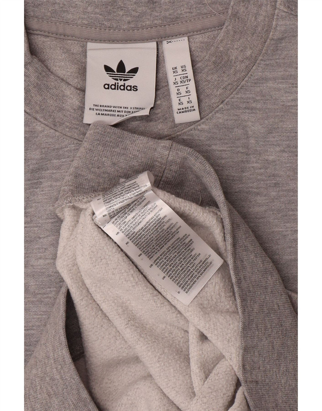ADIDAS Mens Sweatshirt Jumper XS Algodão Cinzento