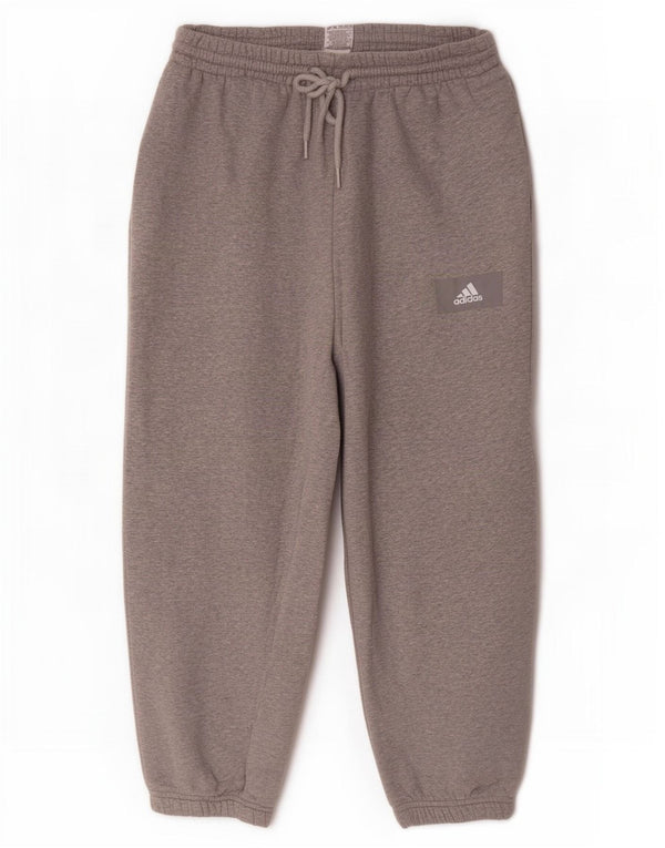 Adidas masculino solto ajuste calças de treino joggers grande cinza manchado algodão