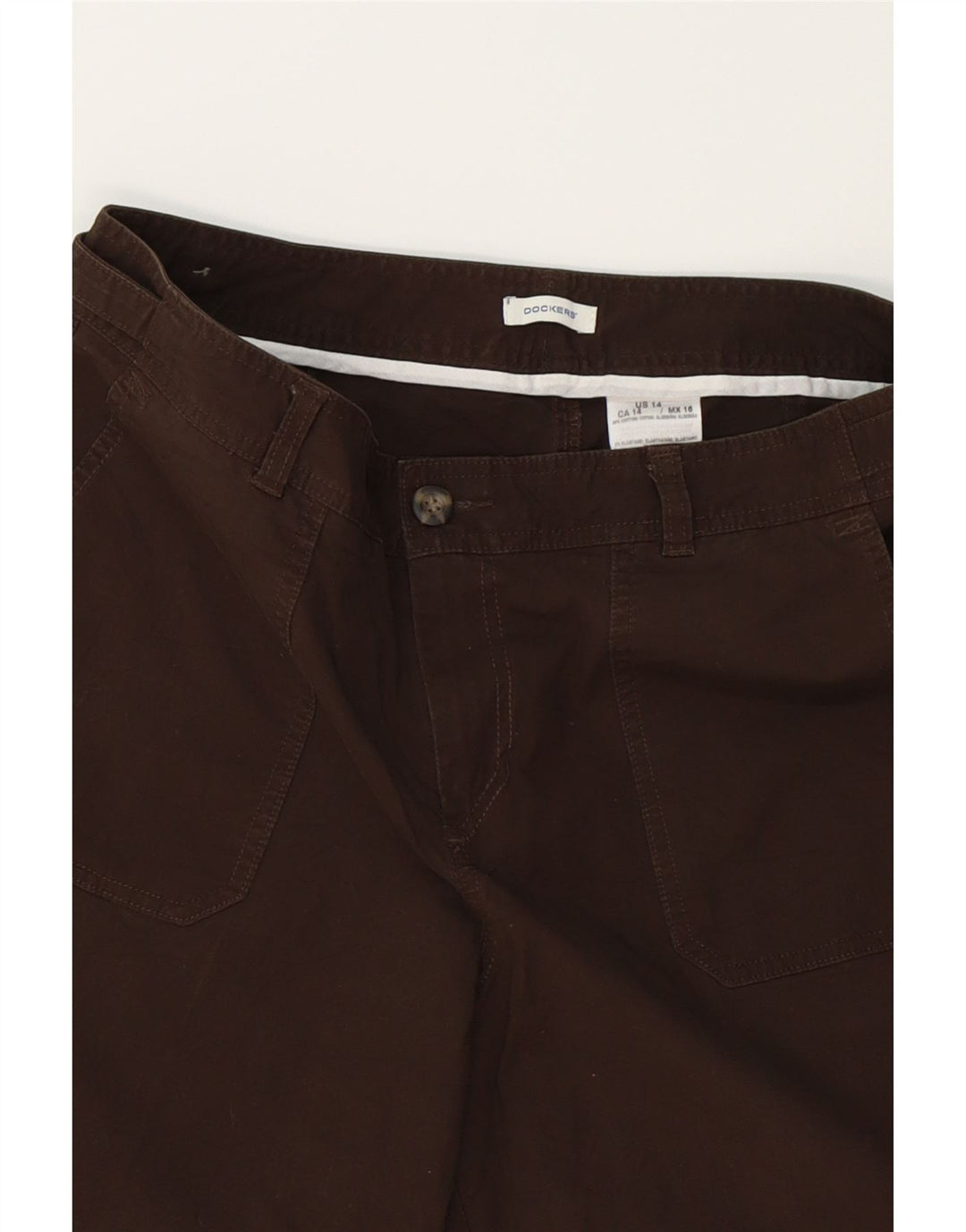 DOCKERS Womens Chino Shorts US 14 XL W36  Brown Cotton Vintage Dockers and Second-Hand Dockers from Messina Hembry 