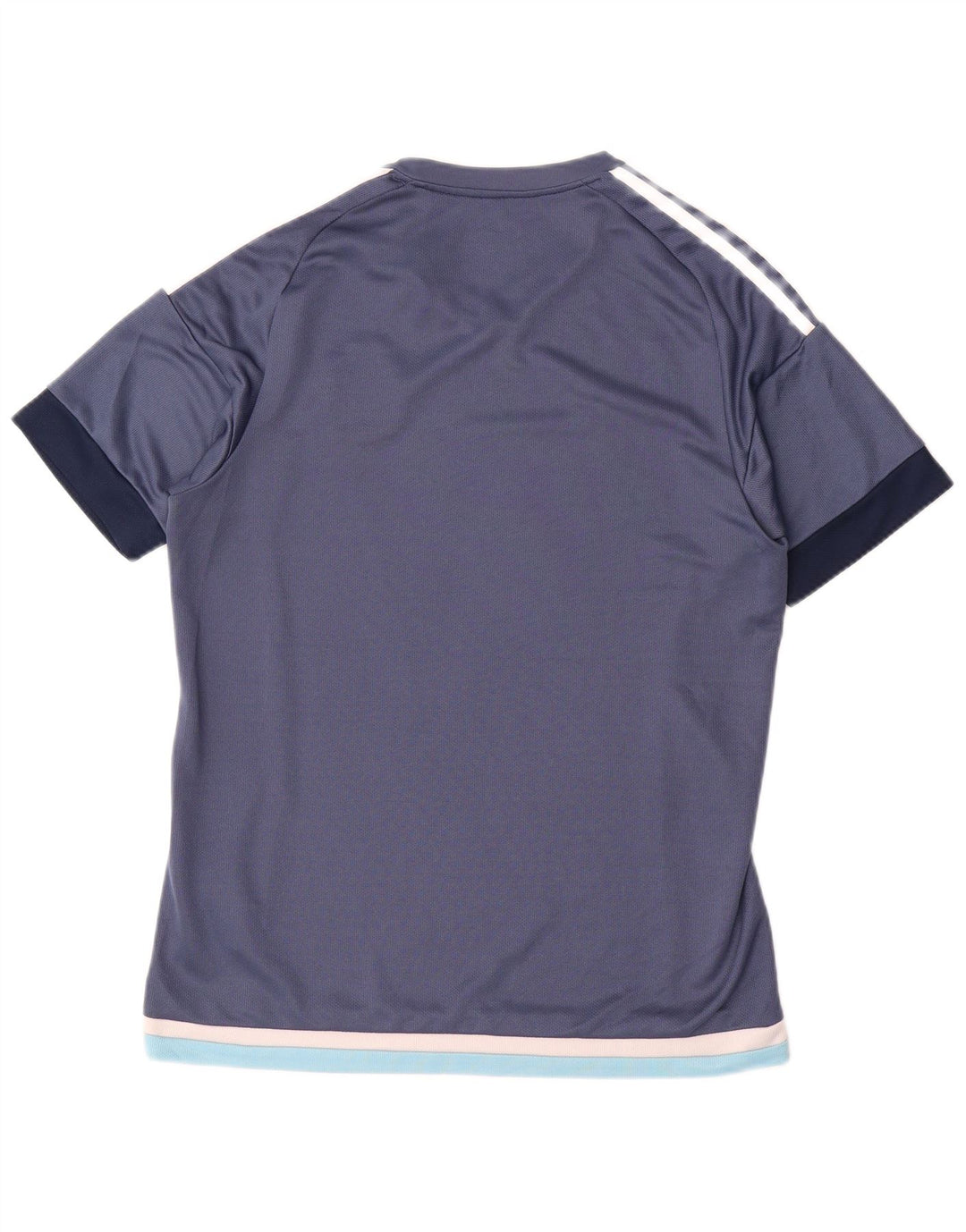 Adidas Masculino Climalite Camiseta Top Médio Azul Marinho Colorblock Poliéster