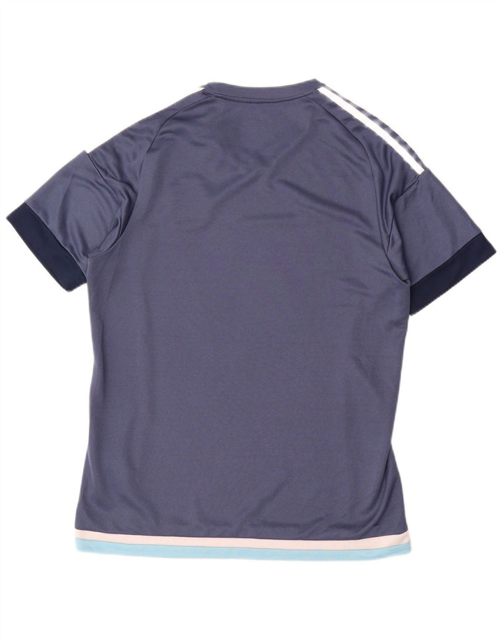 Adidas Masculino Climalite Camiseta Top Médio Azul Marinho Colorblock Poliéster