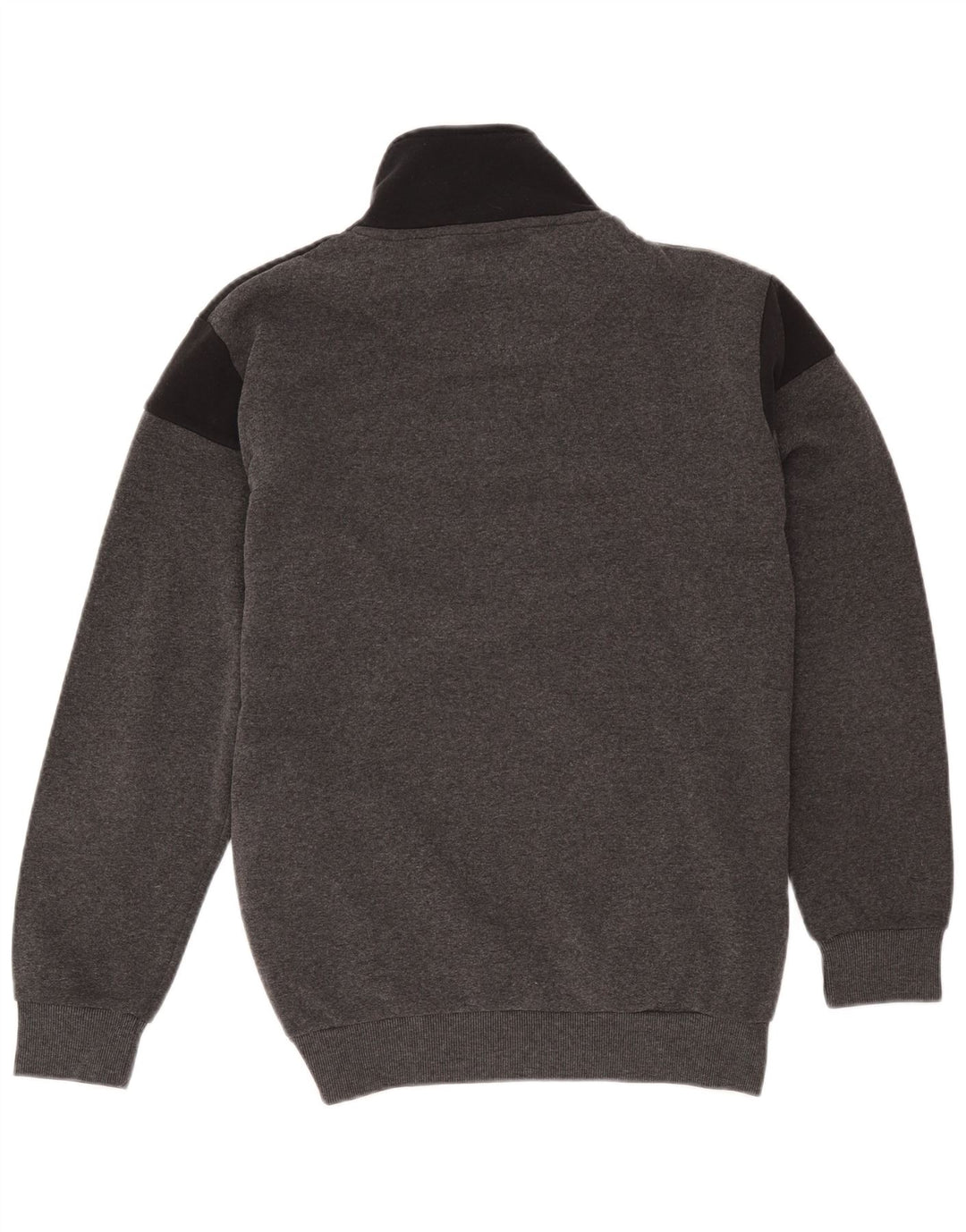 Suéter de lã masculino Kappa com zíper e gola grande cinza colorblock poliéster