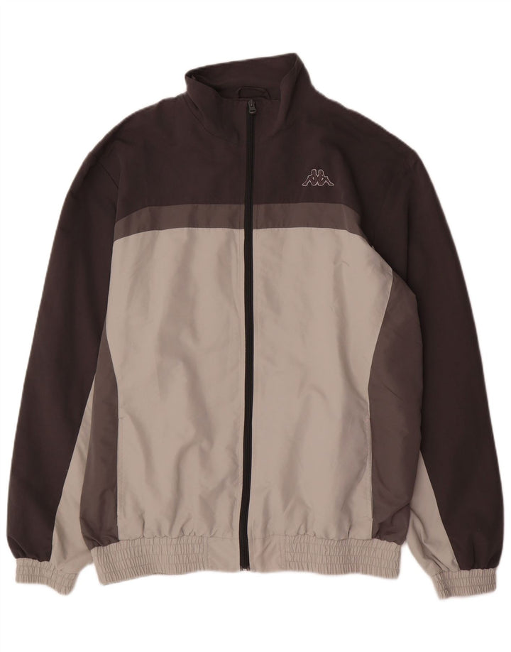 KAPPA Mens Treino Top Jacket 2XL Cinza Colourblock Poliéster
