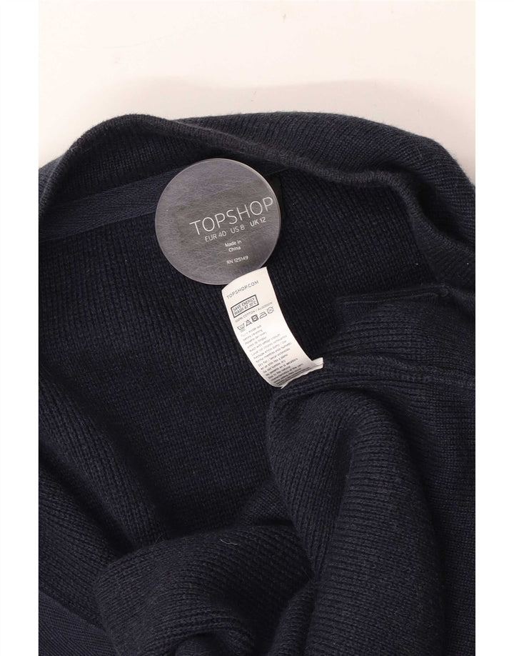 Poncho Jumper feminino Topshop Reino Unido 12 algodão azul marinho médio
