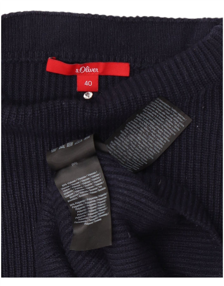 Suéter feminino S.Oliver com gola tartaruga UE 40 médio azul marinho viscose