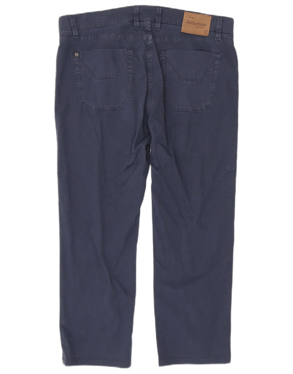Calça casual masculina Jeckerson Slim Fit W36 L26 algodão azul marinho