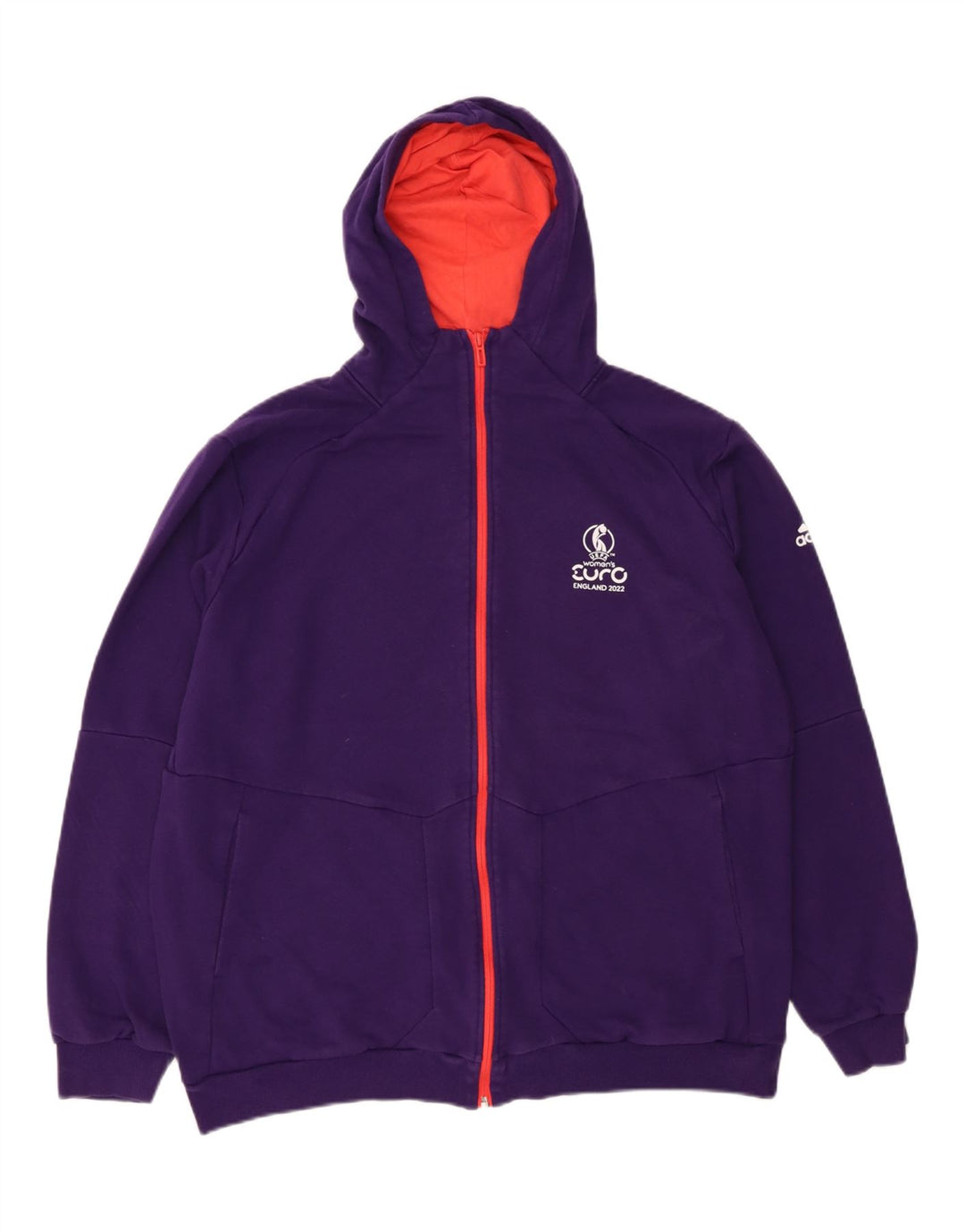 ADIDAS Womens Graphic Zip Hoodie Sweater UK 18 XL Purple Cotton Vintage Adidas and Second-Hand Adidas from Messina Hembry 