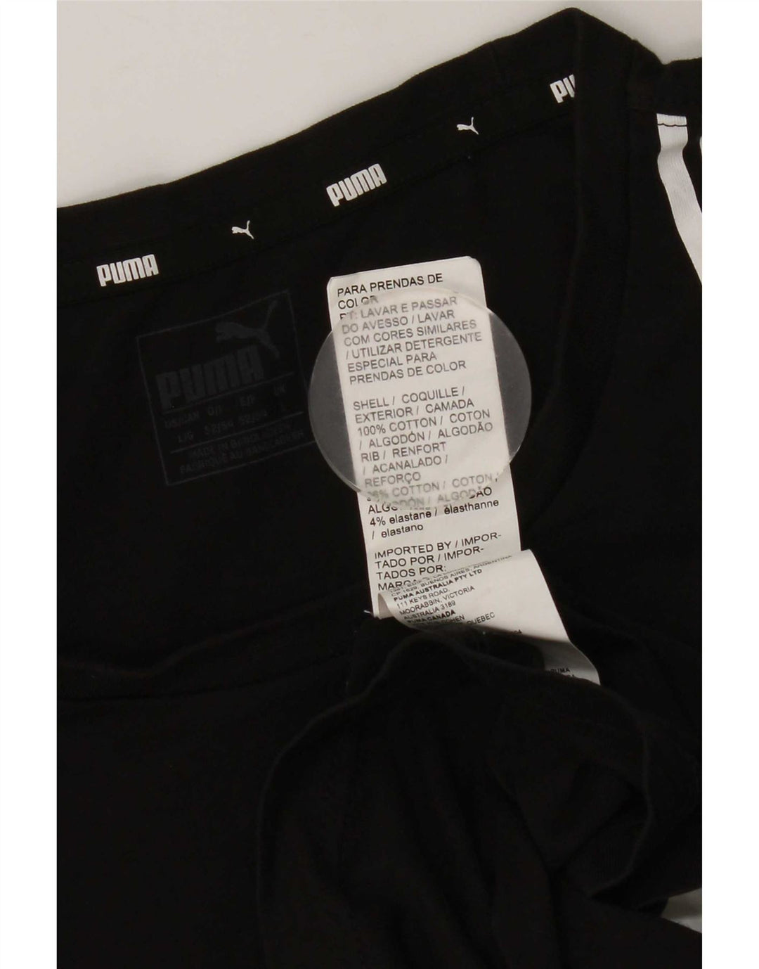 Camiseta masculina Puma grande algodão colorblock preto