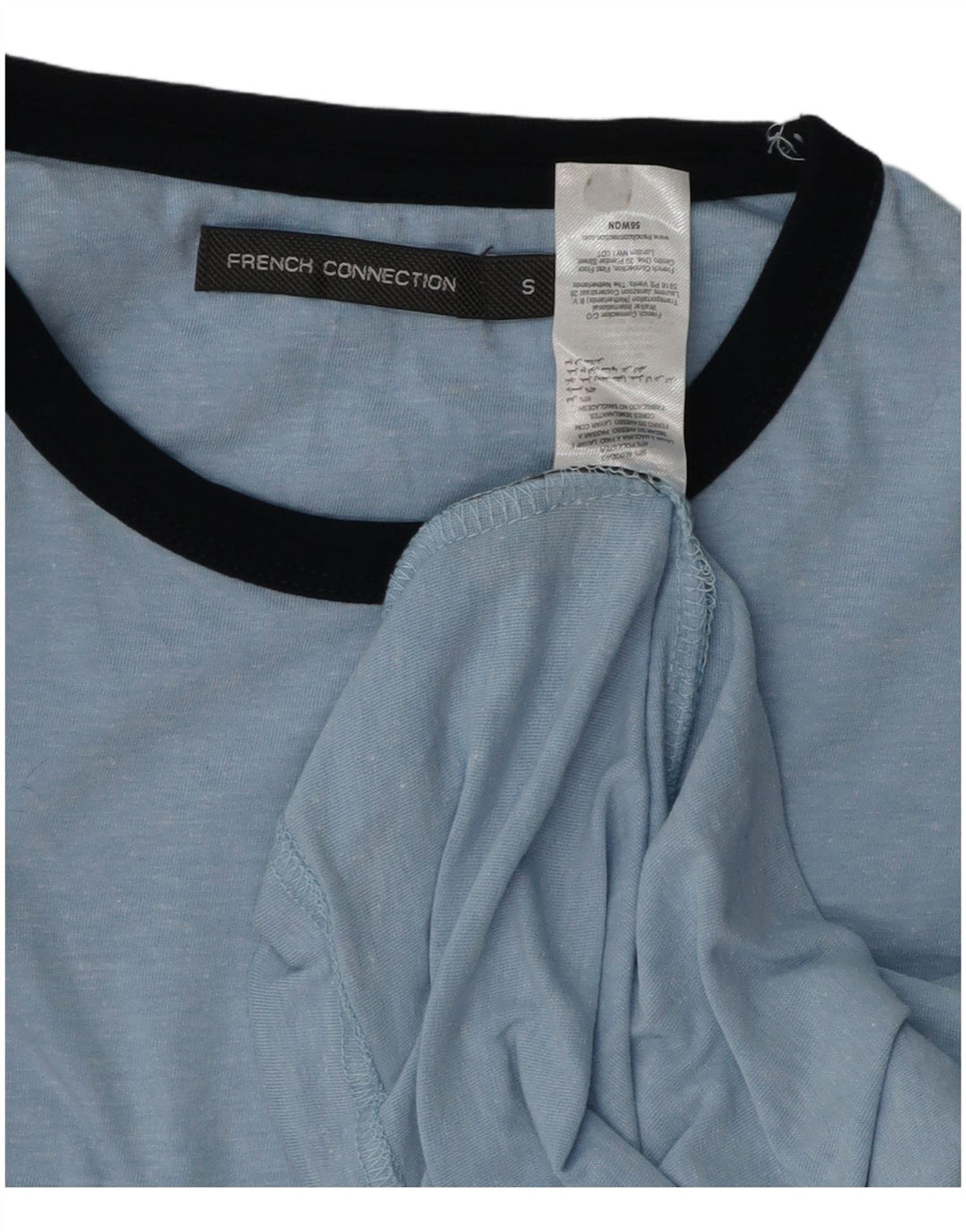 Camiseta masculina FRENCH CONNECTION top pequeno algodão azul