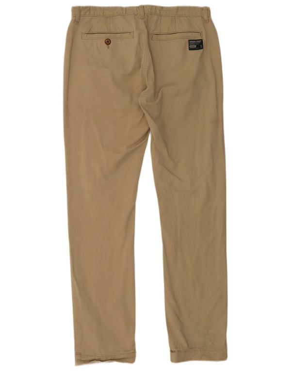 Superdry Calça masculina slim casual grande W32 L32 algodão bege