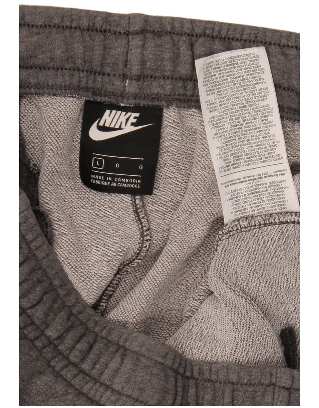 Calça de treino masculina Nike joggers grande algodão cinza