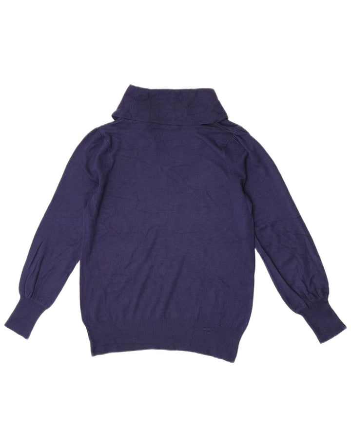 Suéter feminino Marks & Spencer com gola redonda Reino Unido 10 pequeno azul marinho