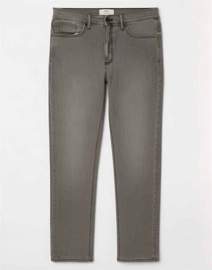 Marks & Spencer Jeans Slim Feminino W32 L31 Algodão Cinza