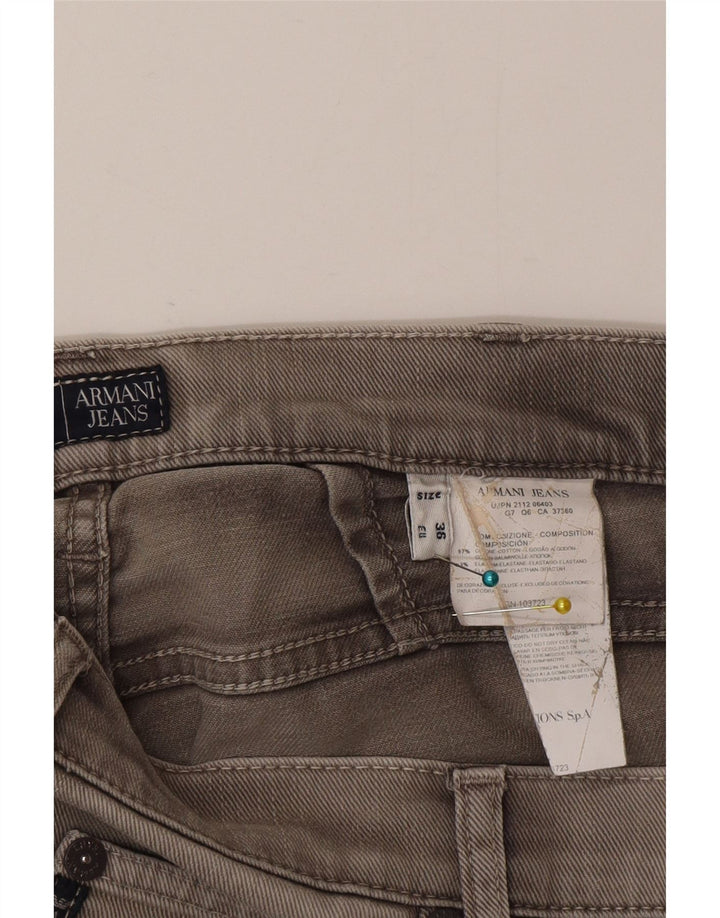Calça jeans reta masculina Armani W36 L35 algodão cinza
