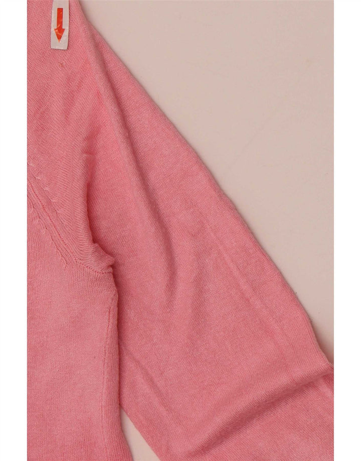 Suéter cardigã feminino Zara Reino Unido 10 pequeno viscose rosa