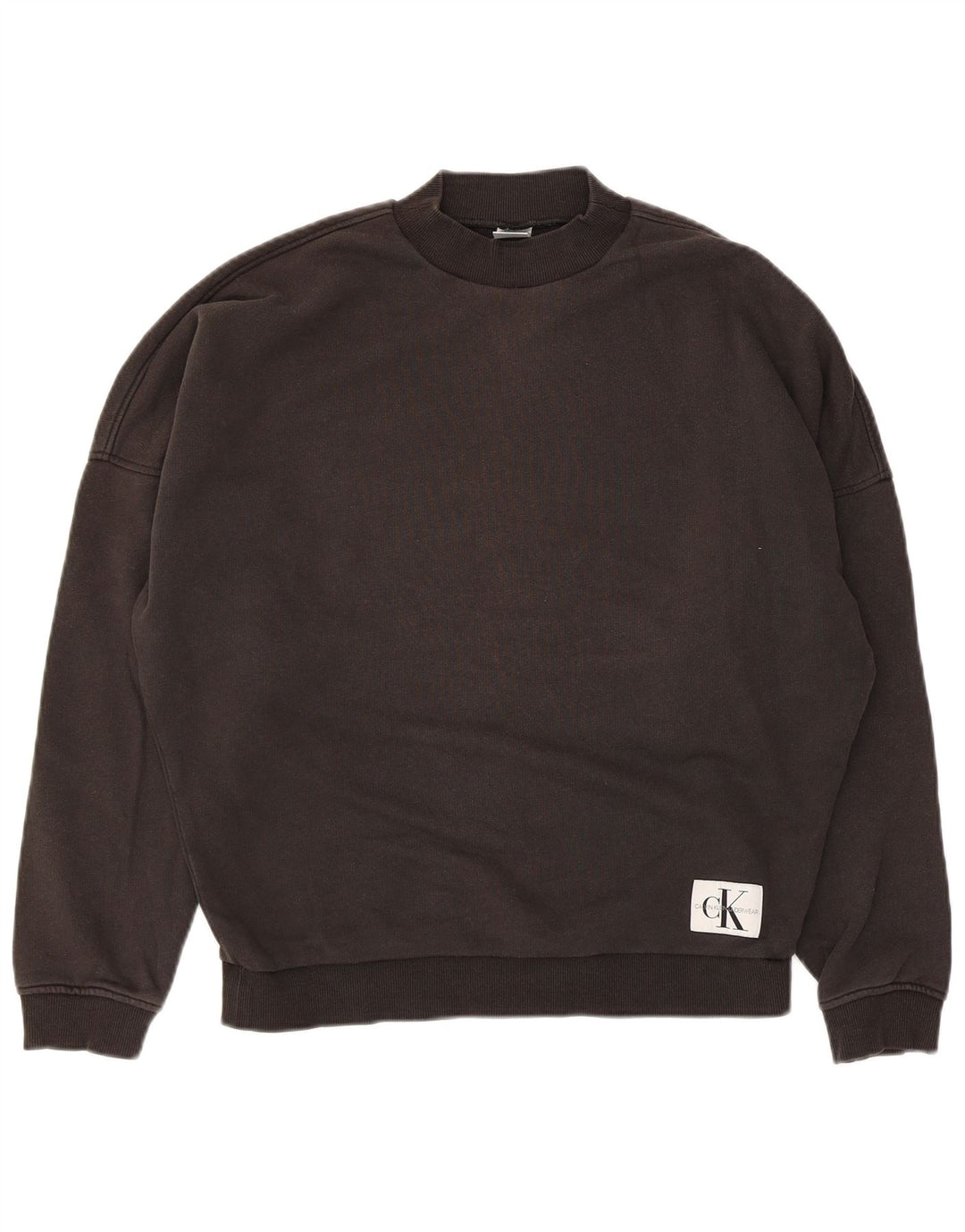 Calvin Klein moletom feminino oversized jumper Reino Unido 10 pequeno algodão preto