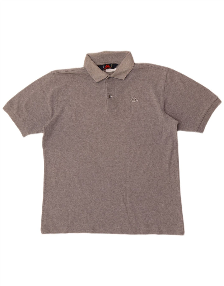 Camisa polo masculina Kappa algodão cinza médio