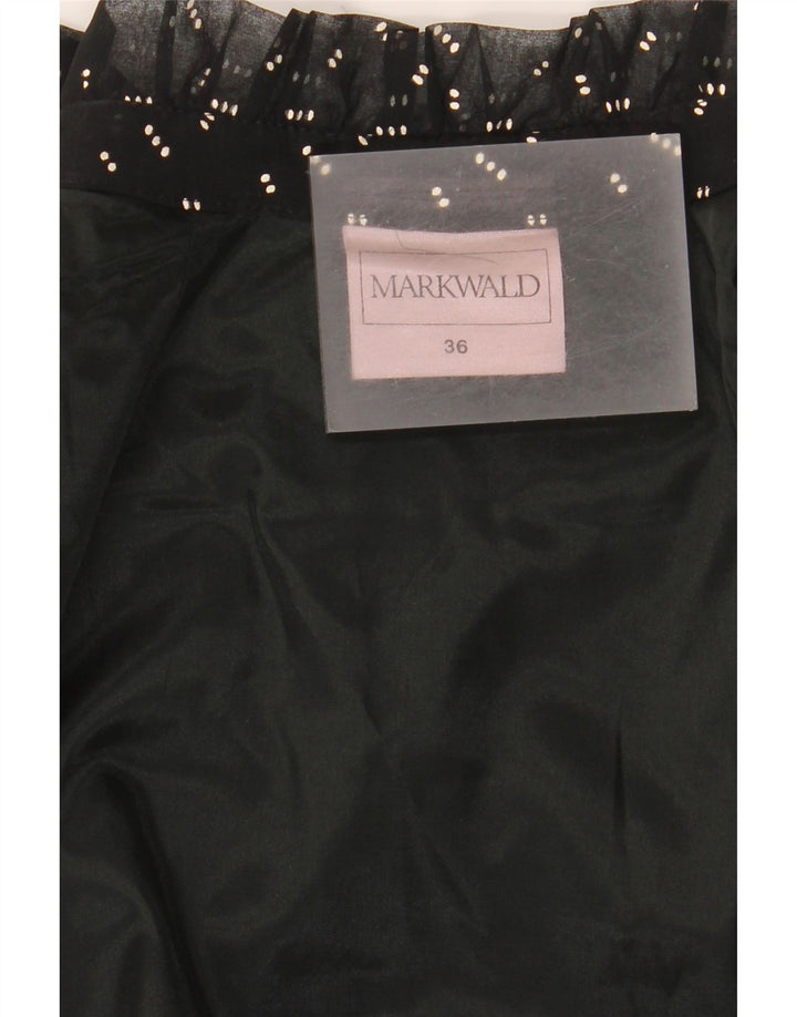 Vestido maxi feminino de manga comprida MARKWALD EU 36 pequeno poliéster manchado preto