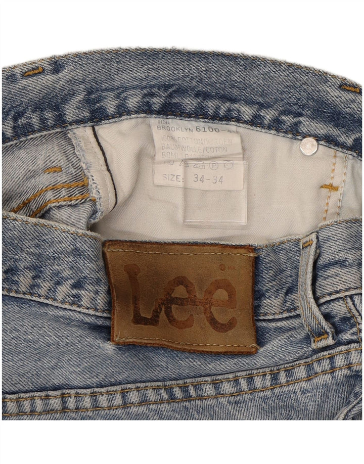 LEE Masculino Brooklyn Tapered Jeans W34 L26 Azul Algodão