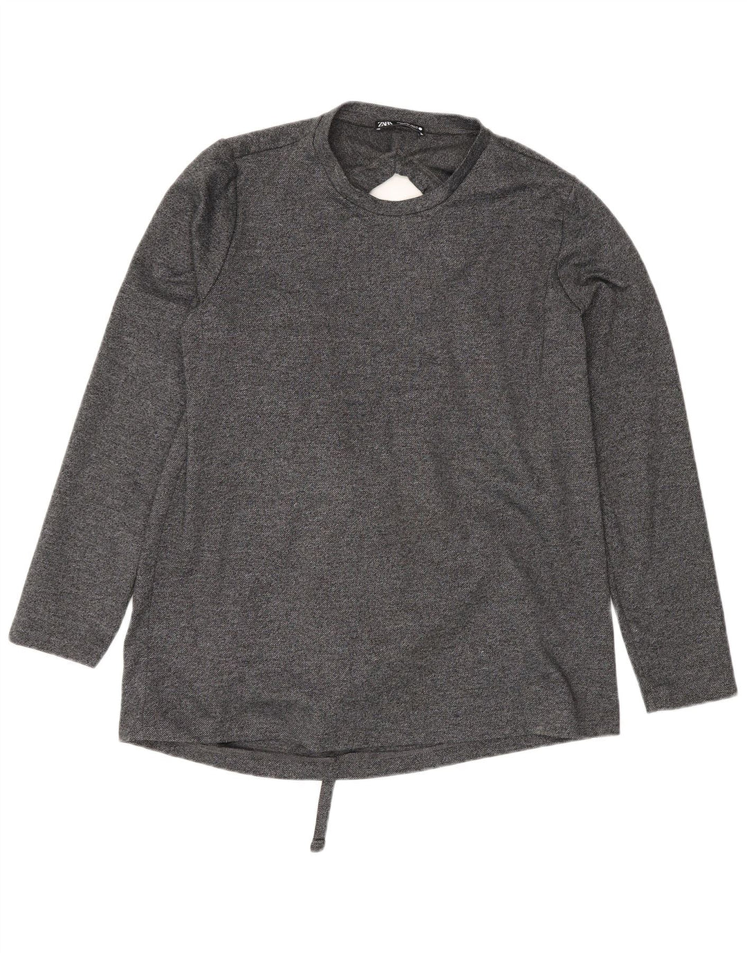 Blusa feminina Zara manga comprida oversized top UK 10 pequeno cinza