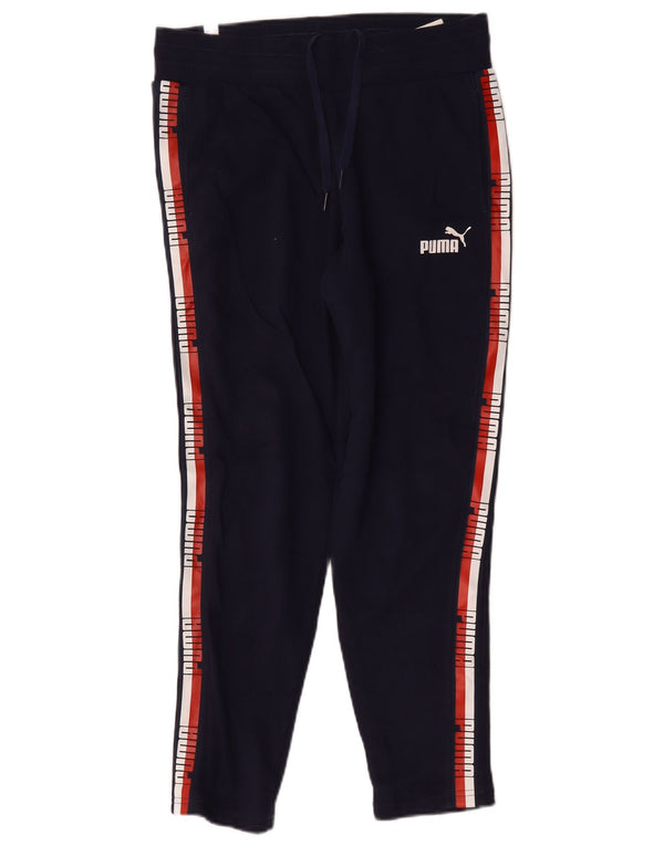 Calça feminina Puma UK 10 pequena W27 L28 azul marinho colorblock