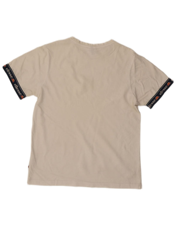 Ellesse Camiseta masculina gráfica Top médio algodão branco