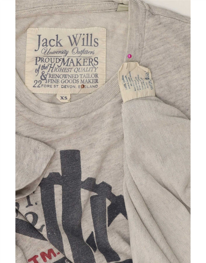 Camiseta gráfica masculina Jack Wills Top XS algodão cinza