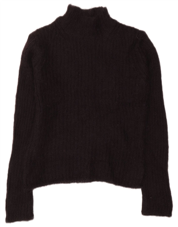 Suéter feminino com gola tartaruga French Connection Reino Unido 10 pequeno preto