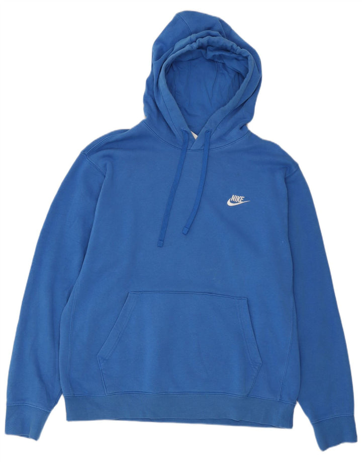 Nike Mens Hoodie Jumper Grande Algodão Azul