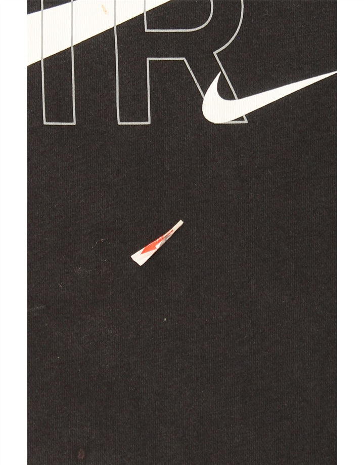 Nike masculino gráfico moletom jumper pequeno algodão preto