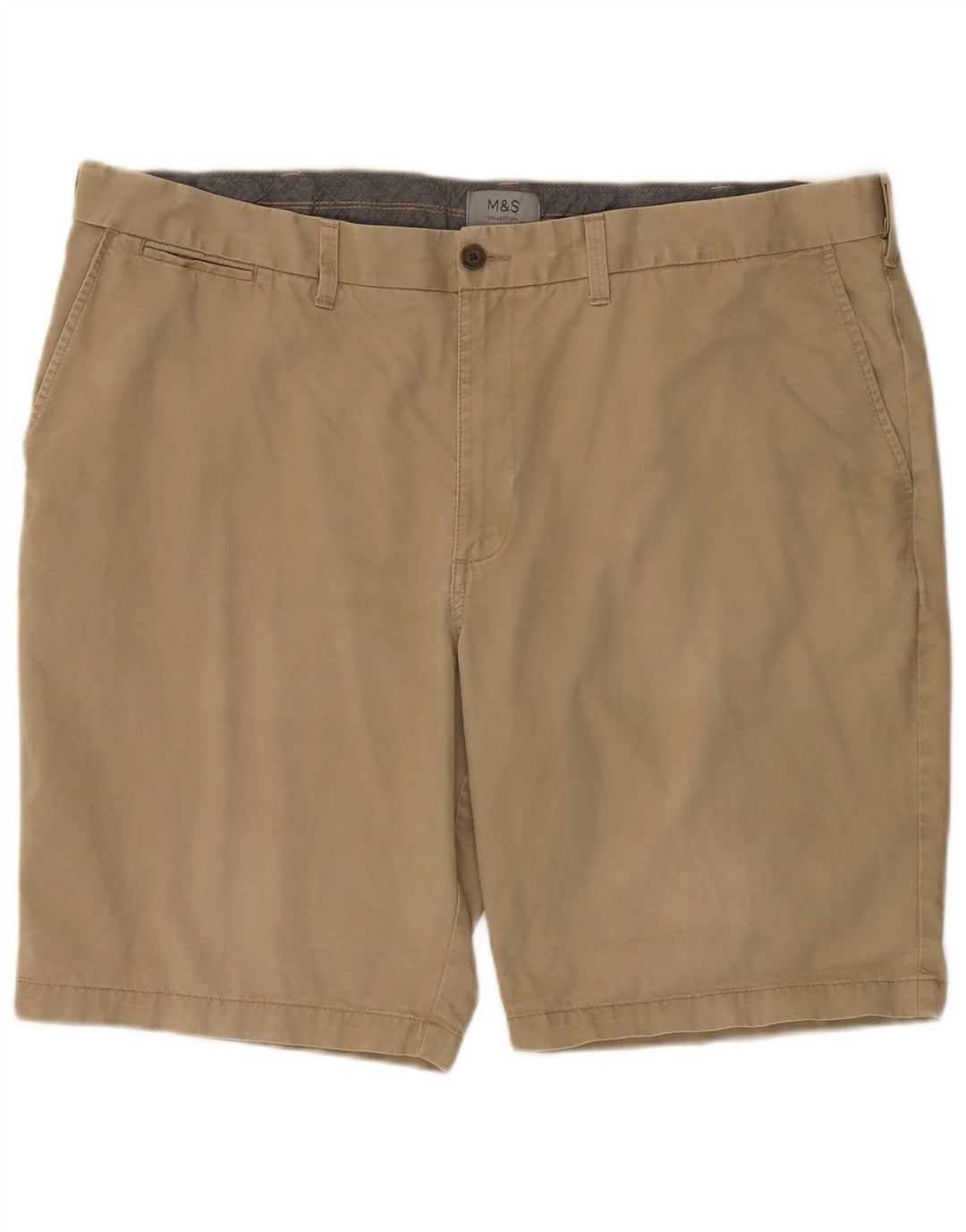 Shorts chino masculino Marks & Spencer W44 2XL algodão bege
