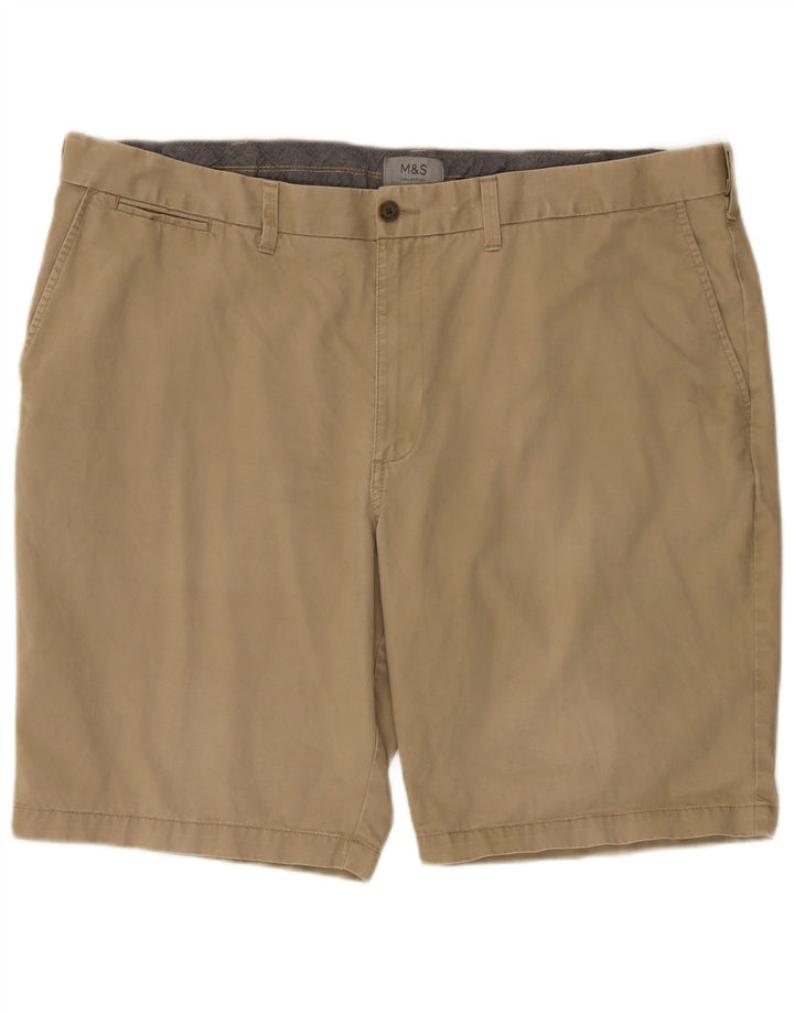 Shorts chino masculino Marks & Spencer W44 2XL algodão bege