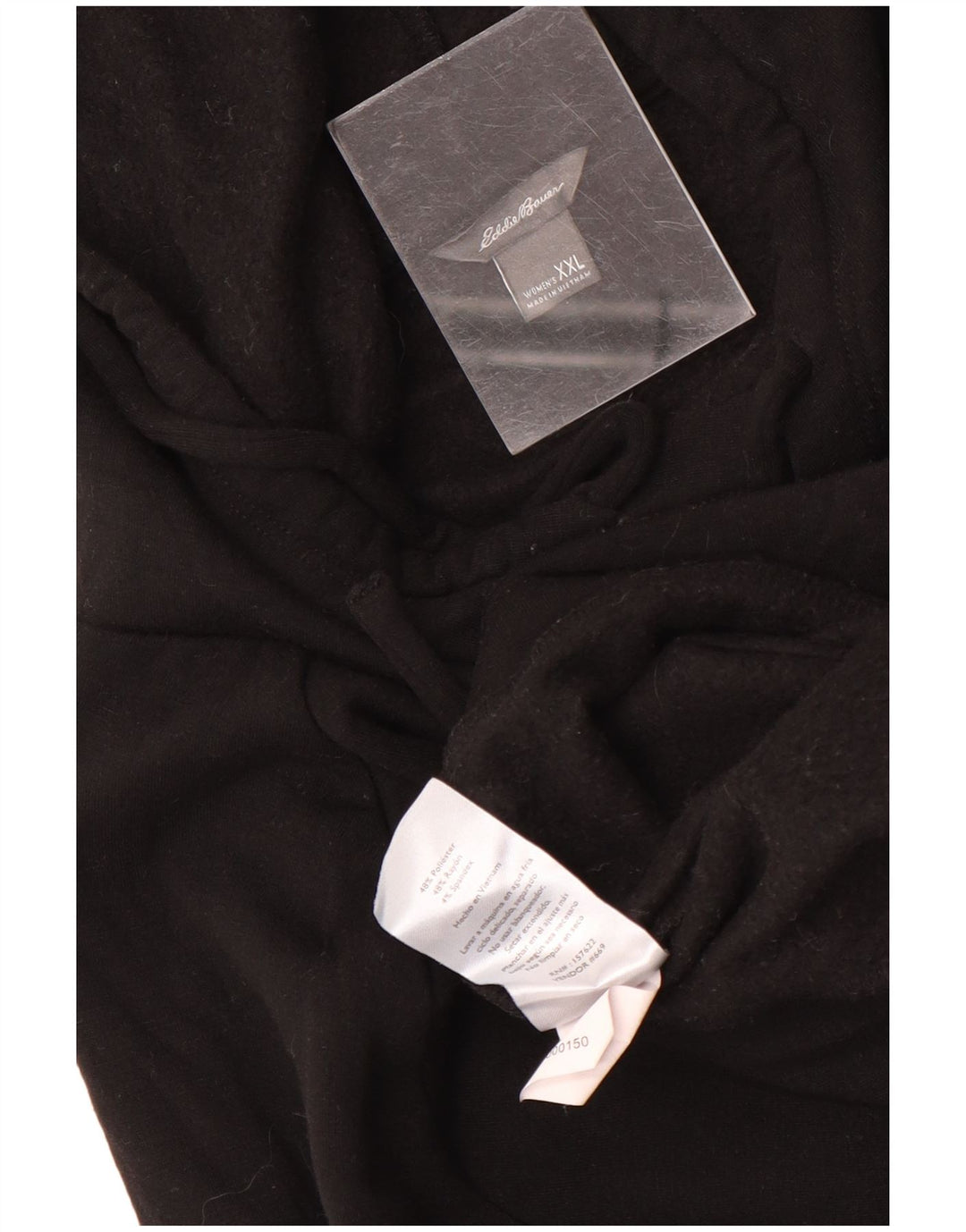 Jumper com capuz feminino Eddie Bauer UK 20 2XL poliéster preto