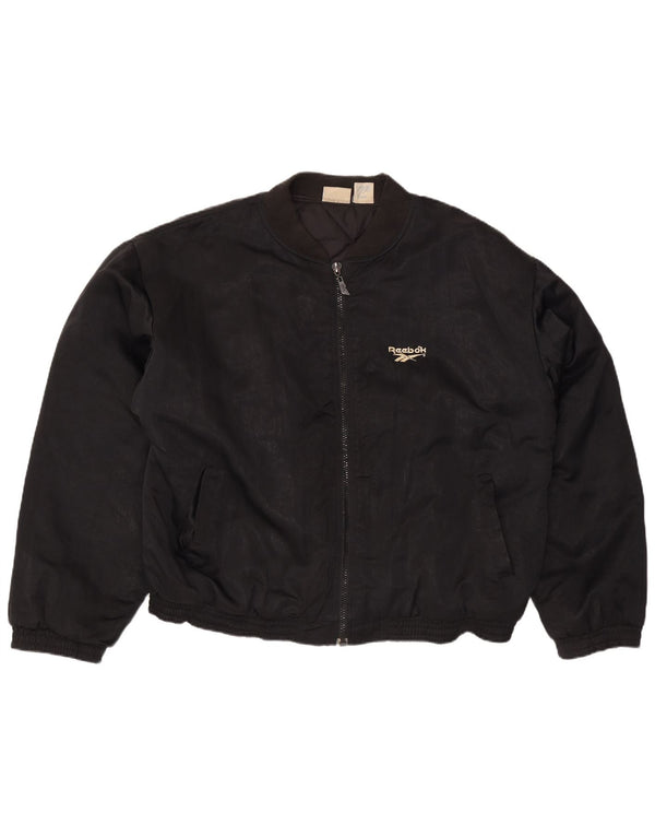 Jaqueta Bomber Reebok Masculina Loose Fit UK 42 XL Preto Nylon