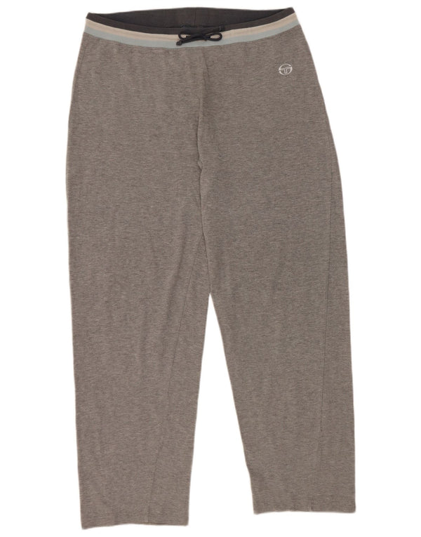 Calça de treino feminina Sergio Tacchini UK 18 XL algodão cinza