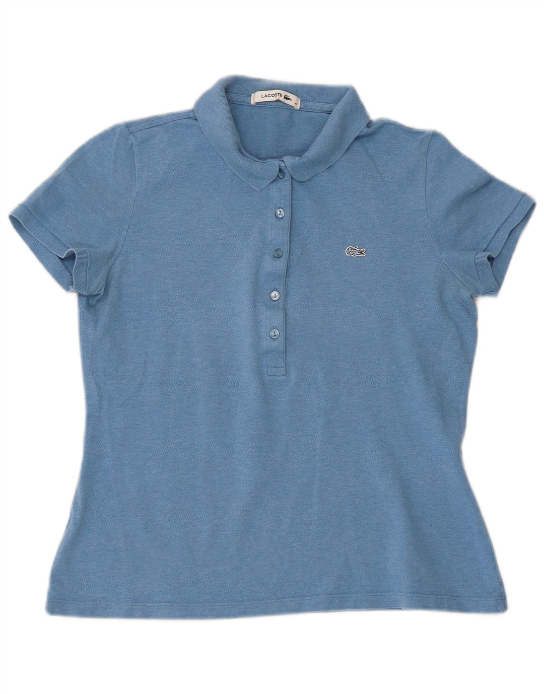 Camisa polo feminina Lacoste manga curta regular fit tamanho 40 azul médio