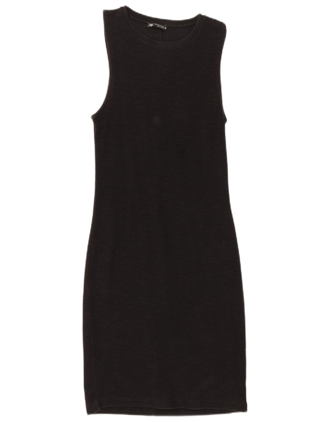 Vestido feminino Zara com bainha sem mangas UK 12 médio preto