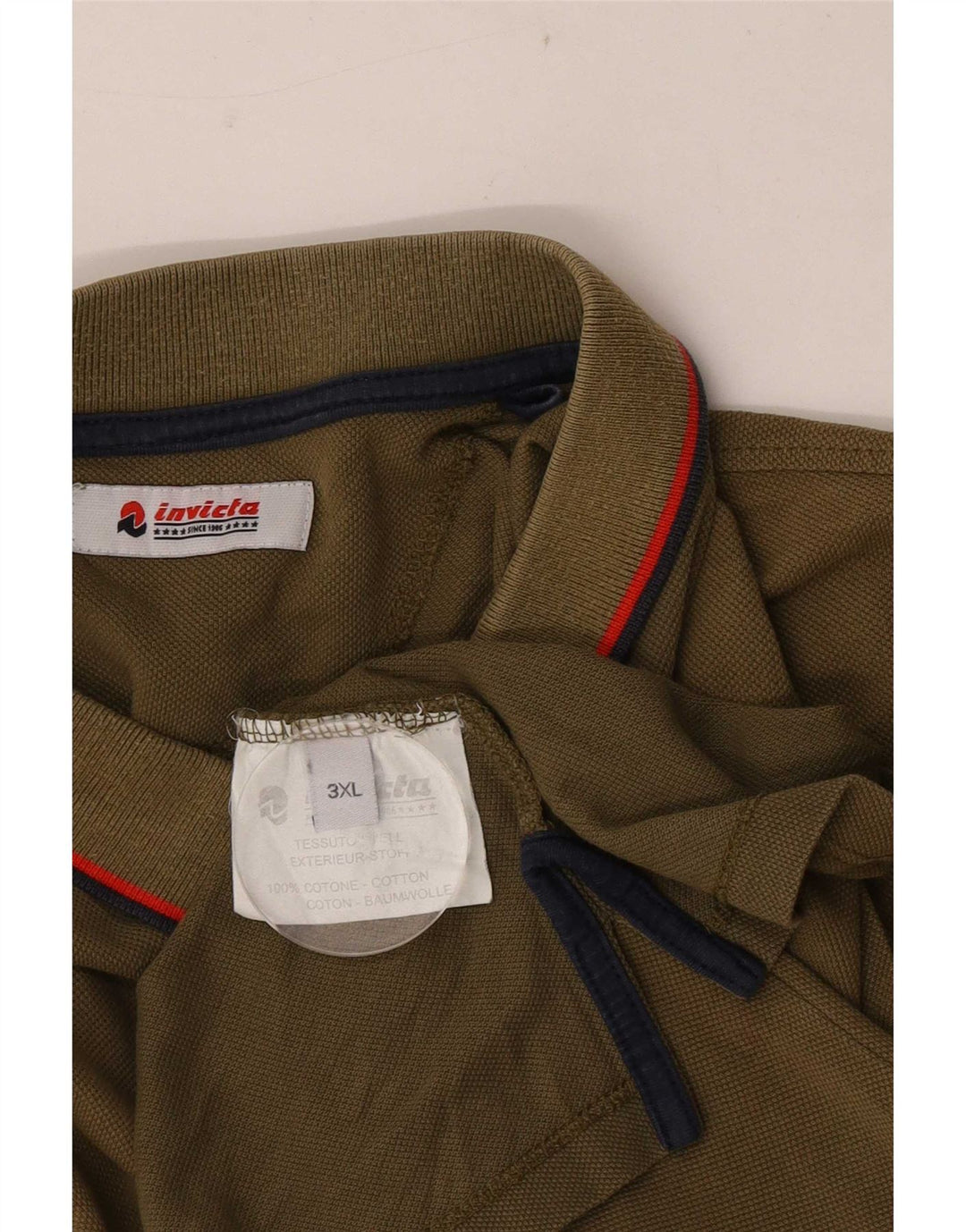 Camisa polo masculina Invicta 3XL algodão listrado cáqui