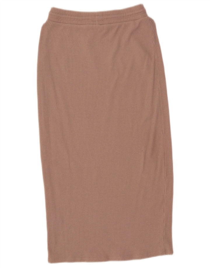 Saia midi feminina Zara cintura alta médio W28 poliéster rosa
