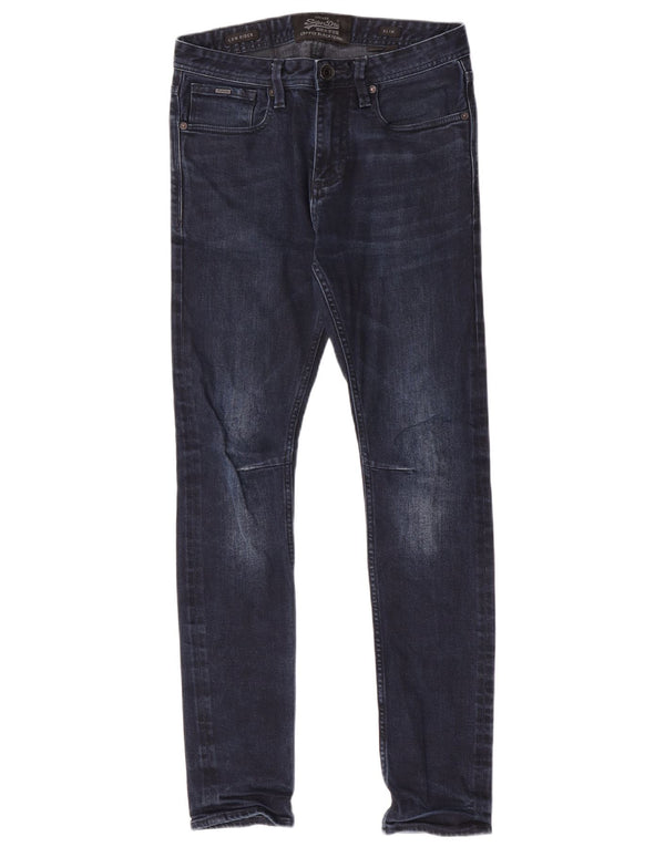 Calça jeans masculina Superdry Low Rider Slim W28 L32 azul algodão