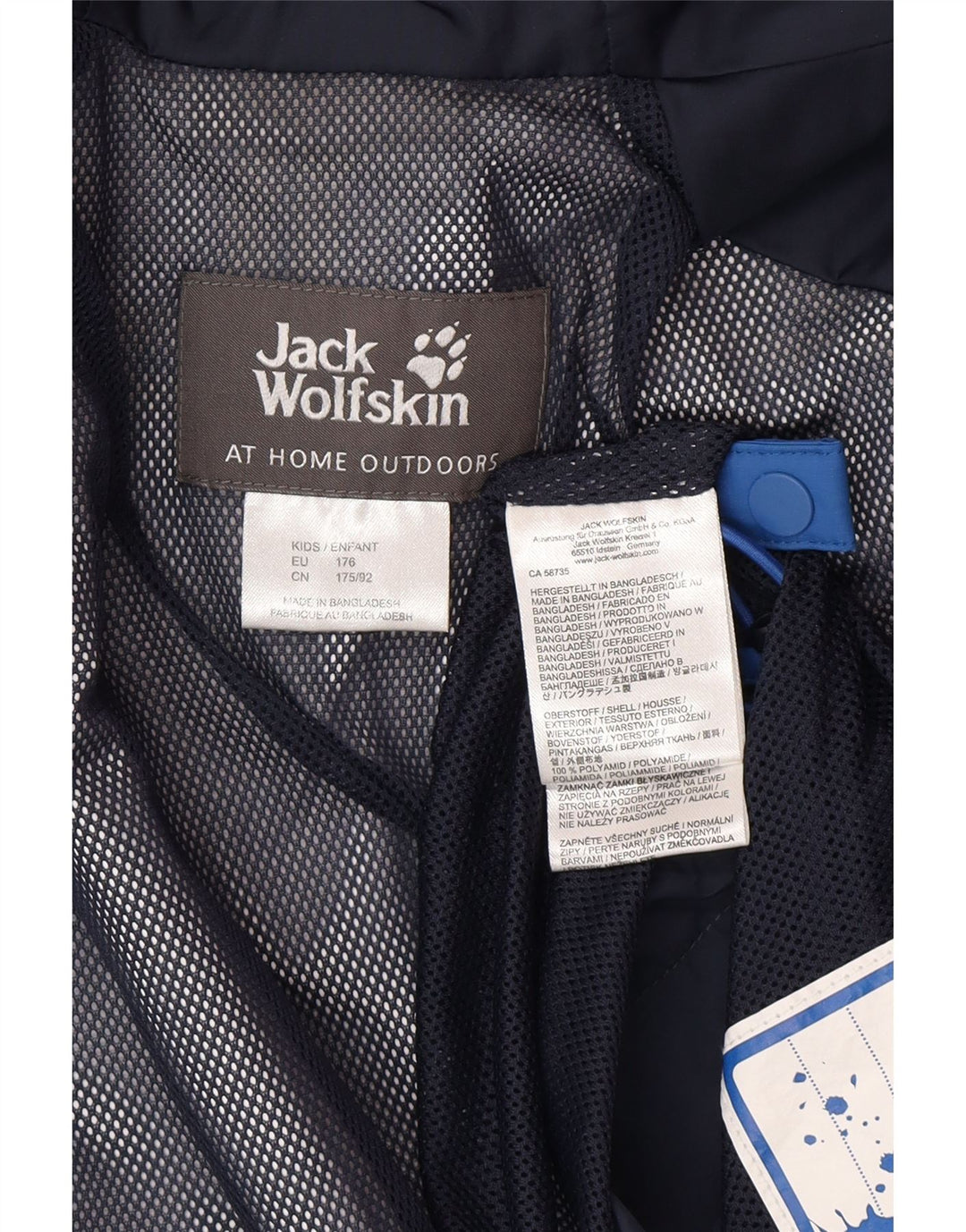 Jaqueta de chuva masculina Jack Wolfskin 15-16 anos azul colorblock poliamida