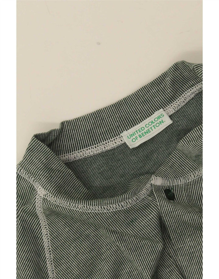 Benetton Mens Jersey Top Pequeno Risca Verde