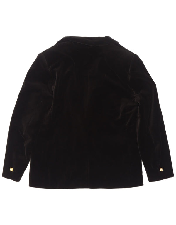 Jaqueta blazer de veludo vintage feminina com 1 botão IT 50 XL algodão preto