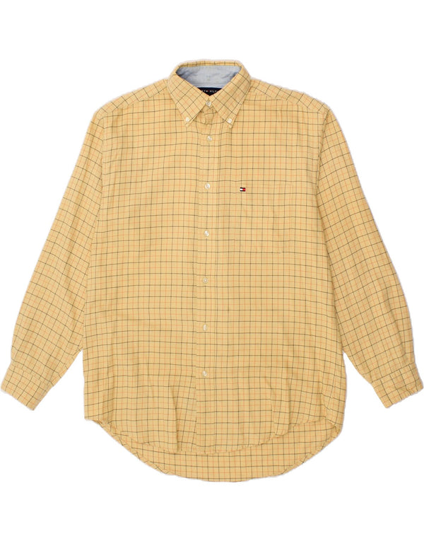 TOMMY HILFIGER Mens Shirt Small Yellow Check Cotton
