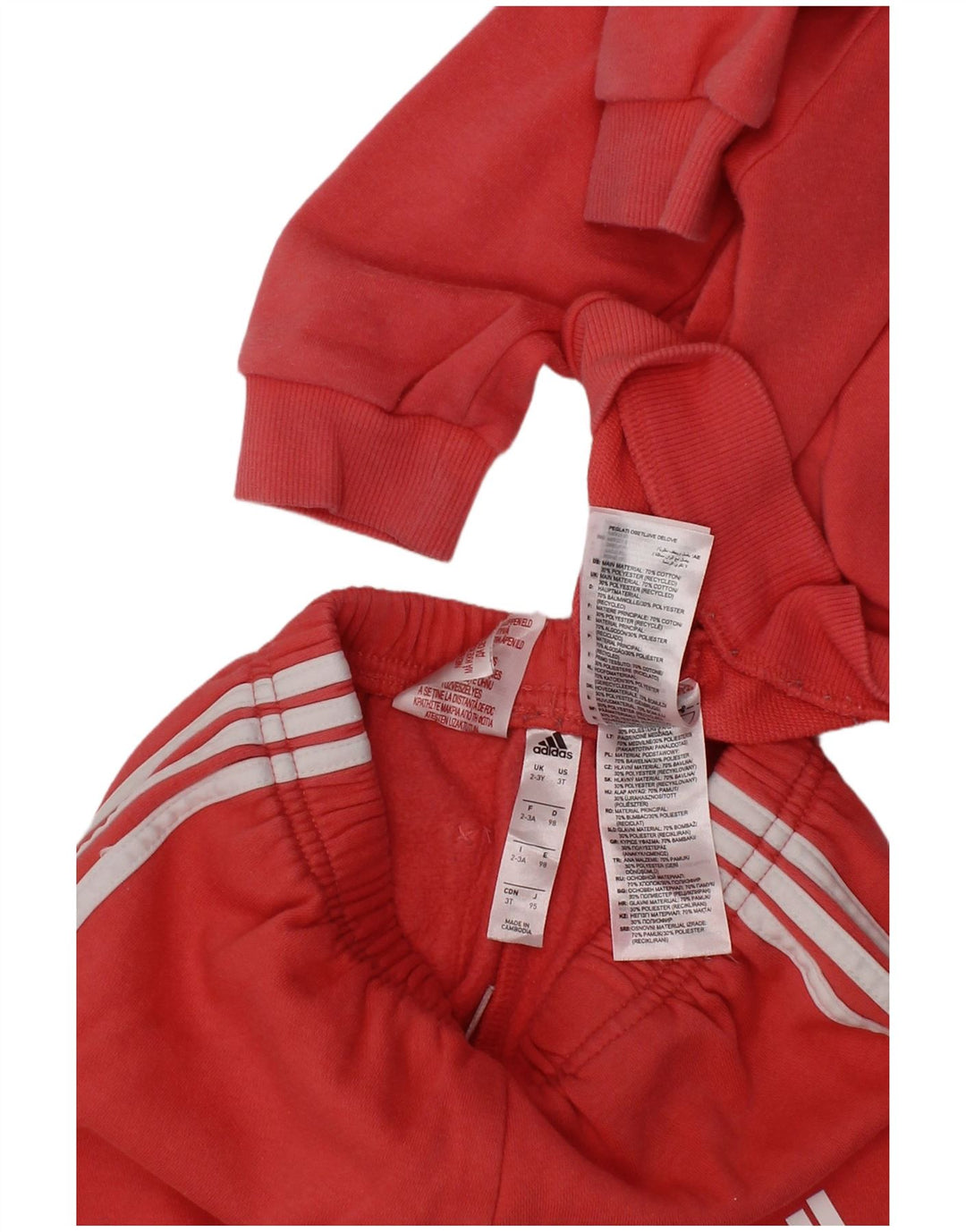 ADIDAS Meninas Graphic Full Tracksuit 2-3 Anos Algodão Vermelho