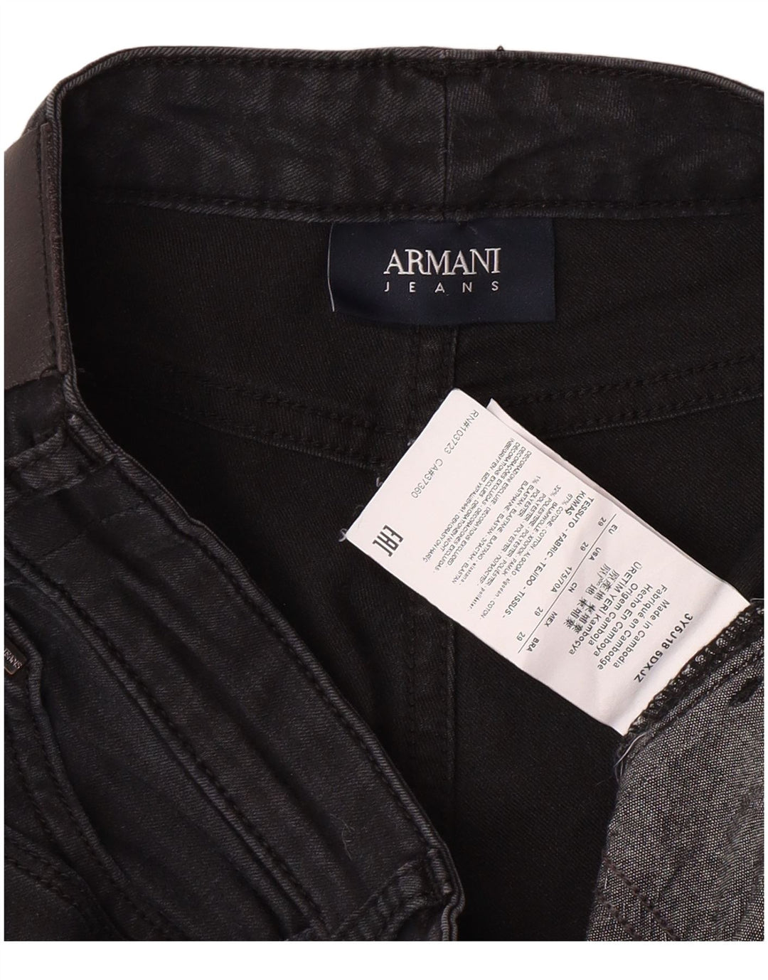 ARMANI Jeans Cônicos Femininos W29 L27 Algodão Preto