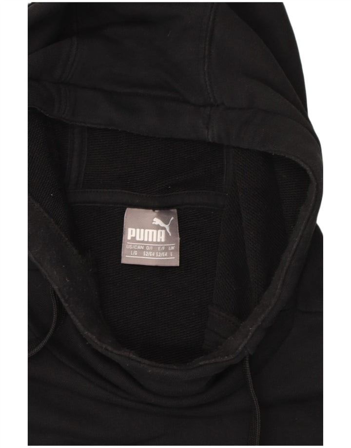 PUMA Mens Hoodie Jumper Grande Algodão Preto