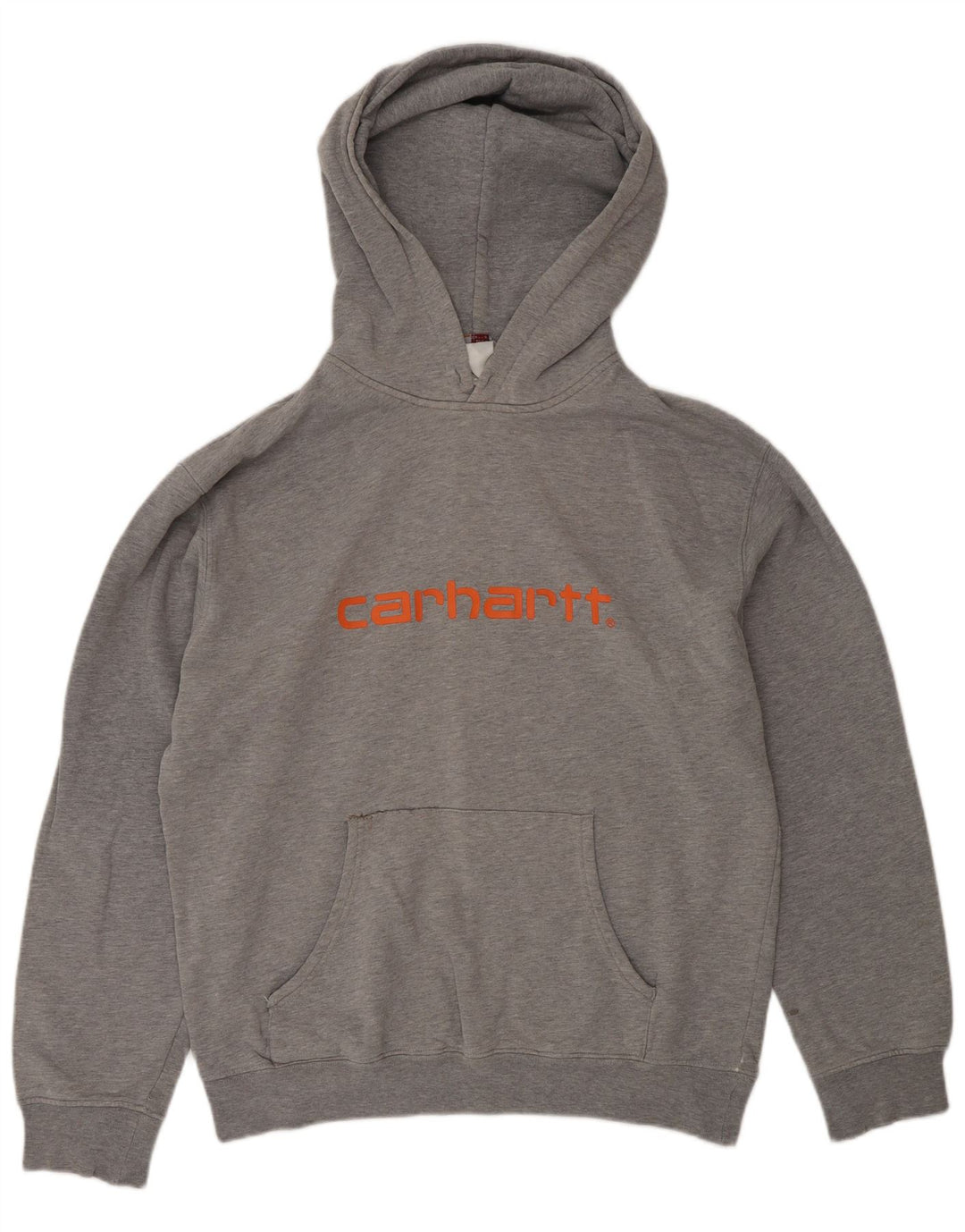 Suéter Carhartt masculino com capuz gráfico grande cinza