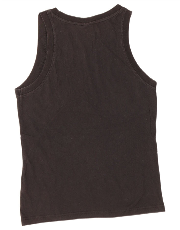 ADIDAS Mens Graphic Vest Top Pequeno Algodão Preto
