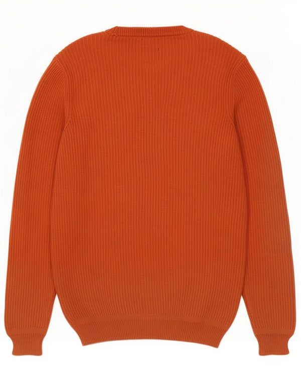 Zara Suéter masculino com gola redonda, grande algodão laranja